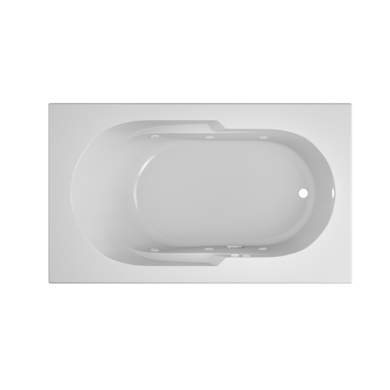 Signature® 60" x 36" Drop In Acrylic Bathtub, Oyster, Right