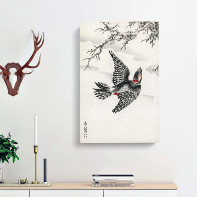 Great Spotted Woodpecker by Numata Kashu - Wrapped Canvas