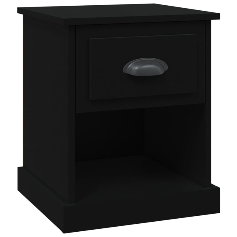 Cardi 39cm W Particle Board / Chipboard Bedside Table, Black