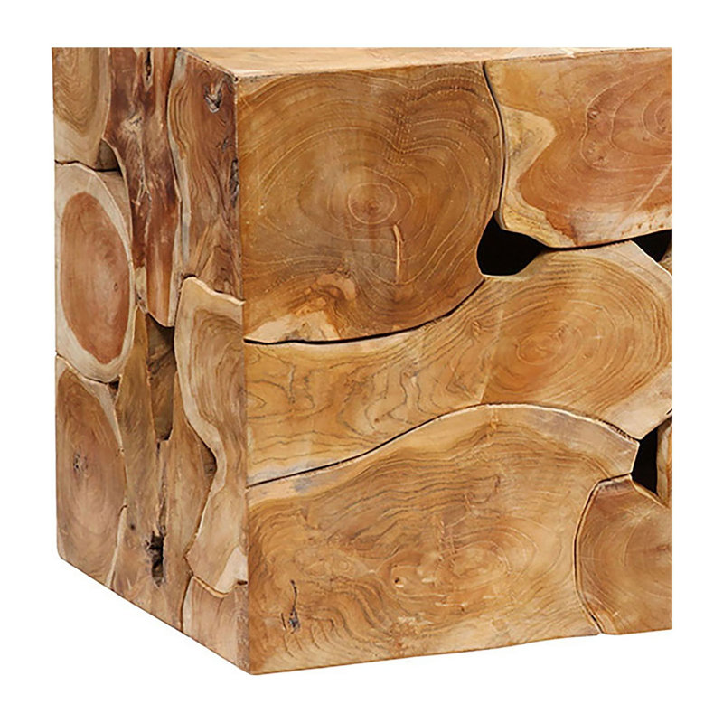 Billiot 55" Rectangular Natural Finished Teak Root Solid Bench