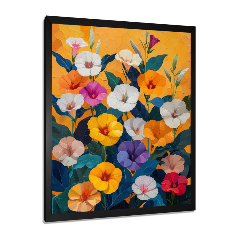 «Orange Glory Garden», impression d'art mural, H 12 po x l 20 po, Cadre simple noir