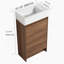 Meuble-lavabo autoportant de 18 pouces avec lavabo simple, portes à fermeture douce, convient aux petits