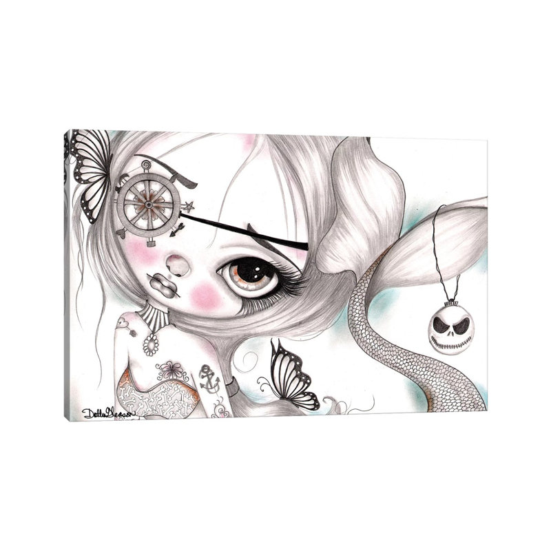 The Mermaid by Dottie Gleason - Wrapped Canvas Gallery-Wrapped Canvas Giclée, 20.32 cm H x 30.48 cm W