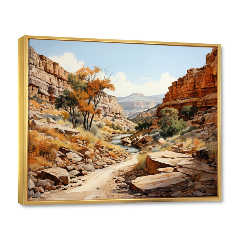 «Anyon Endless Journey», reproduction sur toile, Cadre flottant doré, H 16 po x l 32 po x P 1 po