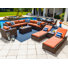 Ensemble complet de patio en rotin Sunbrella avec coussins 19 pièces Yussuf