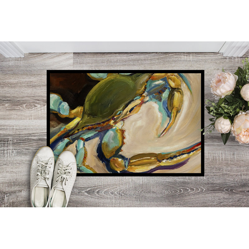Tapis de porte d’intérieur anti-dérapant sandy crab, Rectangle 1 pi 6 po x 2 pi 3 po
