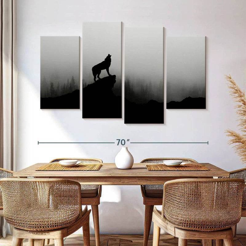 Wolf Silhouette, 42" H x 68" W