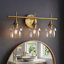 Applique murale 3 lumières pour meuble-lavabo moderne avec abat-jour en verre transparent