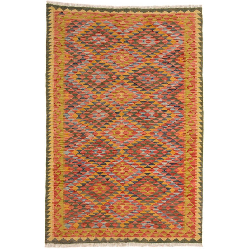 Geometric Wool Hand Woven 164cm X 244cm Area Rug