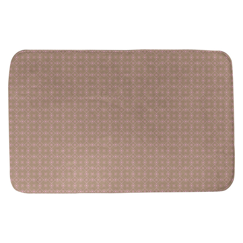 Bueschel Memory Foam Non-Slip Bath Rug, 17" W x 24" L, Brown/Pink