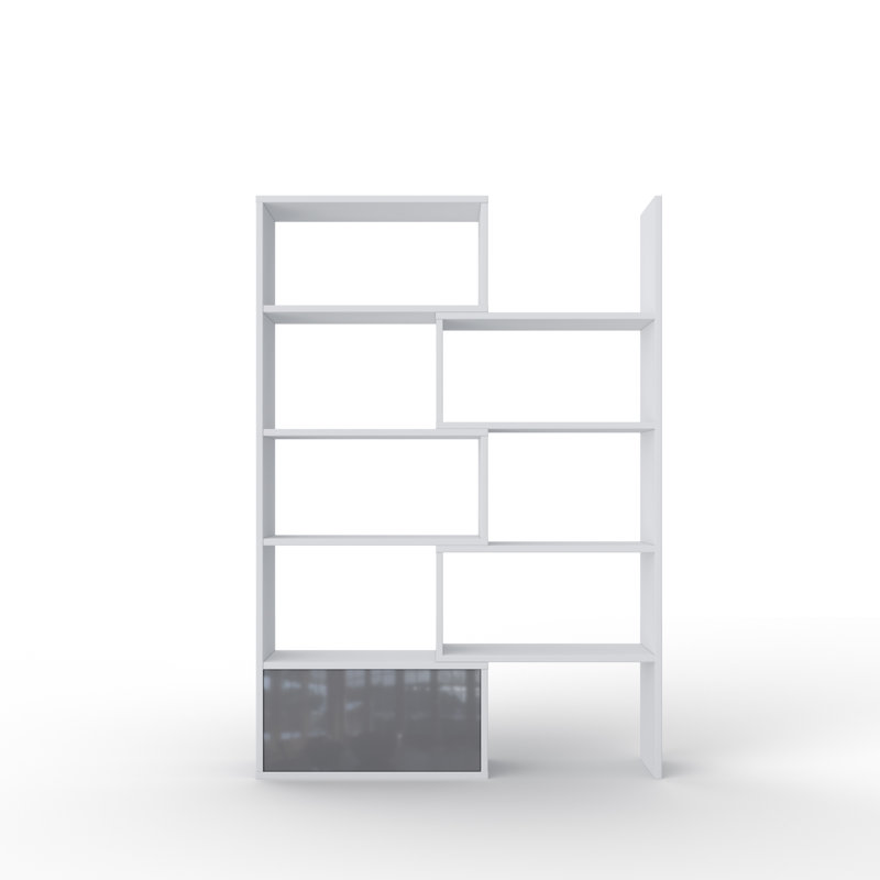 187.5cm H x 130cm W Standard Bookcase, White, White