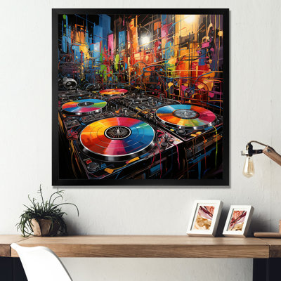 Plateaux vinyle multicolores Melody I - Art mural