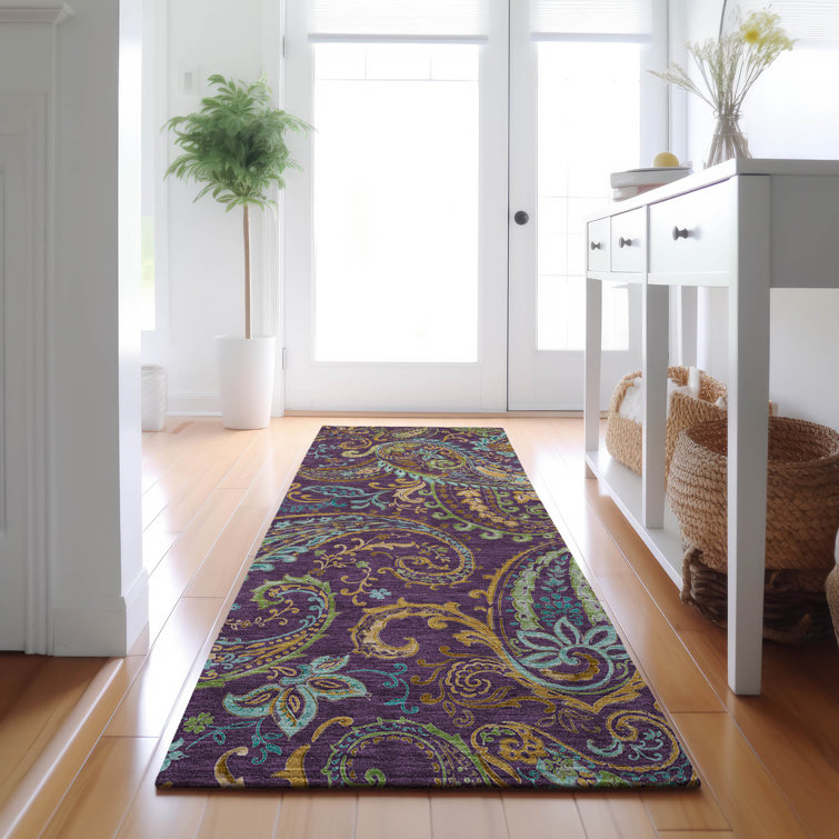 Premium Machine Washable Cerrito AMF533 Purple Rug