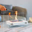 Tabletop Fire Bowl Pot with Two-Sided Glass Fireplace 35cm Length