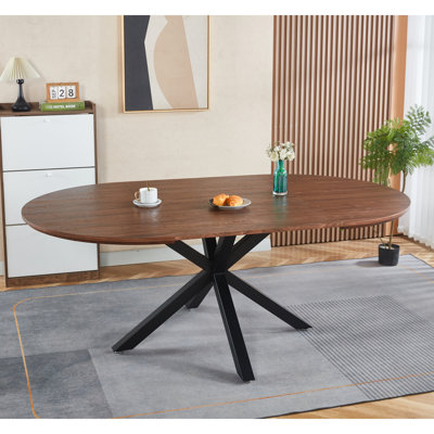 Office Table With Extendable Characteristic , Top And Metal Legs, 120/160/200X120x75cm, Walnut Tinge, Precise Work Trait Tint, Fine Workmanship