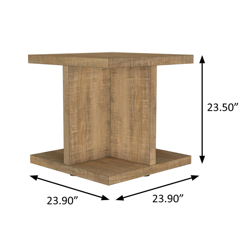 Table de bout rustique 23,9 po, brun