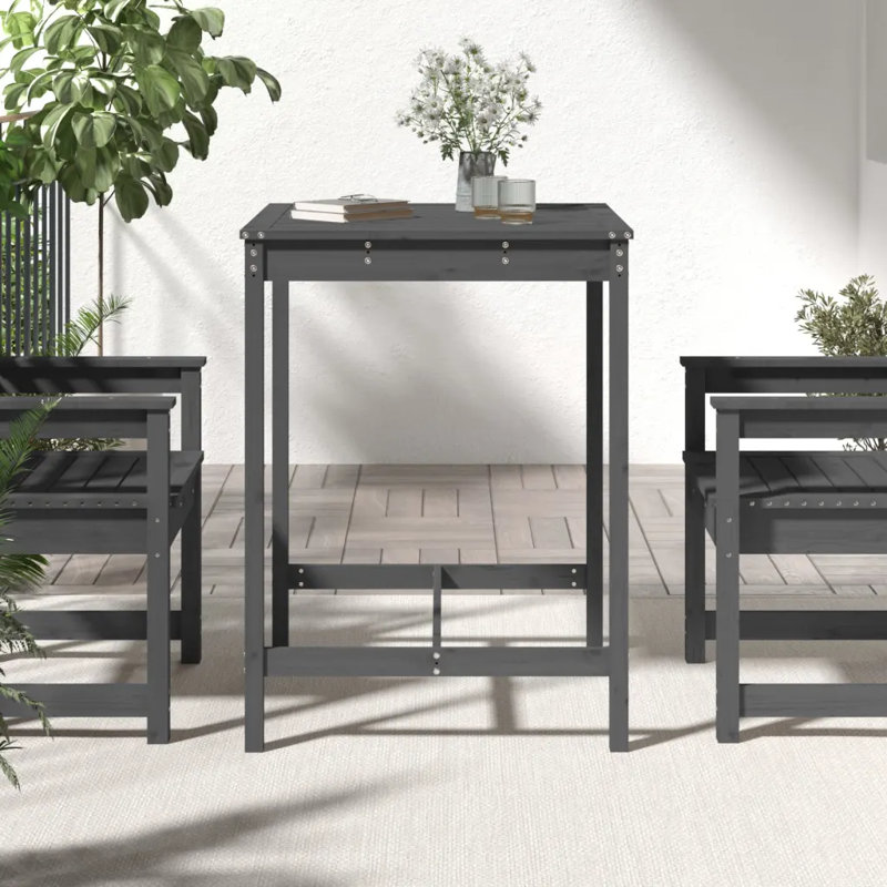 Schupple Square Pine Outdoor Dining Table , cm W 82.5cm cm D, 110cm H x 82.5cm W x 82.5cm D, Grey