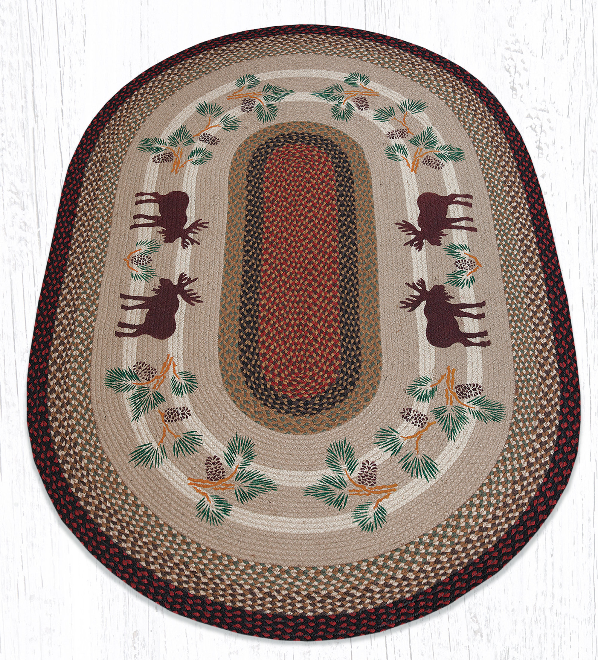 Earth Rugs Moose Oval Gray Patch Area Rug & Reviews | Wayfair