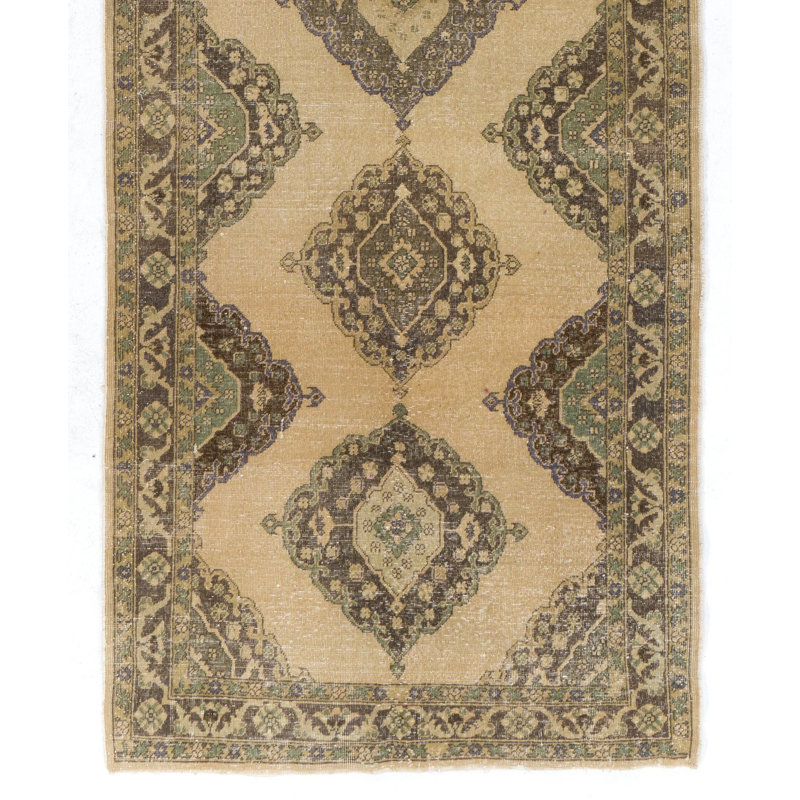 Tapis de couloir rétro Anatolian Oushak