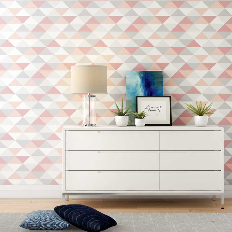 Rouleau de papier peint adhésif l 18 pi x l 20,5 po mod triangles Azu