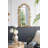 Full Length Arched Wall Mirror with Golden Leaf Accents