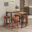 Ensemble de 2 tabourets de bar pivotants avec siège rembourré et structure en bois d'hévéa-1762453518