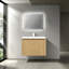 Meuble-lavabo suspendu double vasque de 122 cm (48 po) avec rangement dissimulé et armoire sous-vasque contemporaine, chêne jaune-789063267-789063271