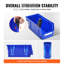 12 bacs de rangement empilables bleus / rouges, 9,65 x 4,33 4,53 po, pour le garde-manger et l'organisation de la chambre