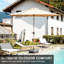 Parasol de patio 9 pi - protégé, imperméable, 8 nervures et stable, pour jardin, terrasse, cour, piscine beige imperméable, évent