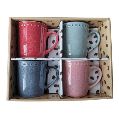 Winston Porter 4x16oz Reactive Glaze Mug Set