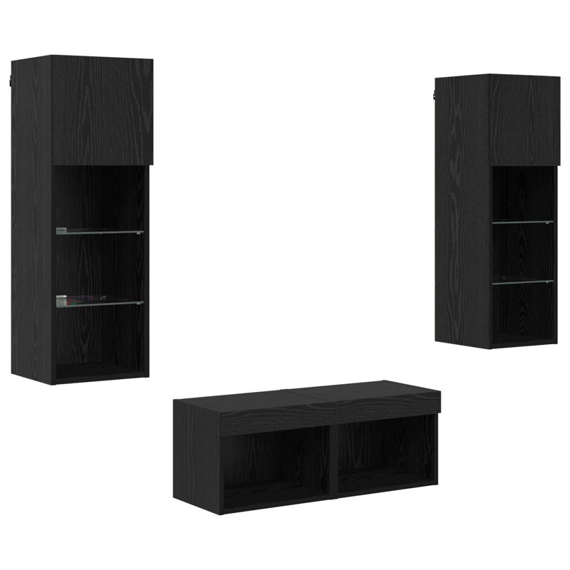 Unfinished TV Stand for TVs up to 24", Black Oak