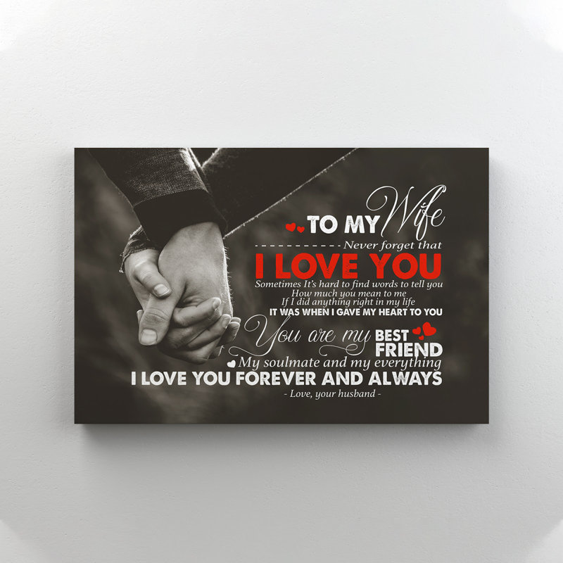 To To Wife, My Best Friend, toile tendue avec châssis - pour partenaire, décoration intérieure noire et rouge