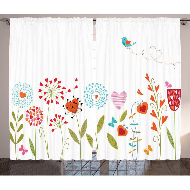 Vicki Polyester Semi Sheer Curtain Pair, 54" W x 90" L