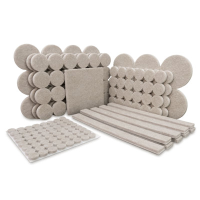 Super Sliders Felt Furniture Pads Assortment, Beige, 188 Piece Multi-Size Pack, Floor Protectors for Hardwood, Tile, Laminate & Vinyl Floors