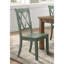 2 chaises de salle à manger latérales sarcelle, dossier transitionnel, chaises de finition en placage de pin, 2 pièces, pièce, largeur de paquet de 19 po