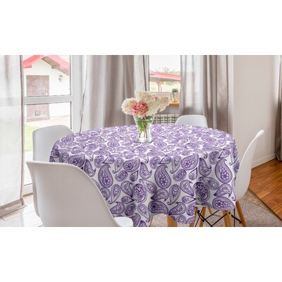 Ambesonne Paisley Round Tablecloth, Illustration Of Middle Eastern Leaves In Lilac Tones Tattoo Mystic Bohemian, Circle Table Cloth Cover For Dining R -  East Urban Home, 304667E09E694D6C963030CE5D29B1A8