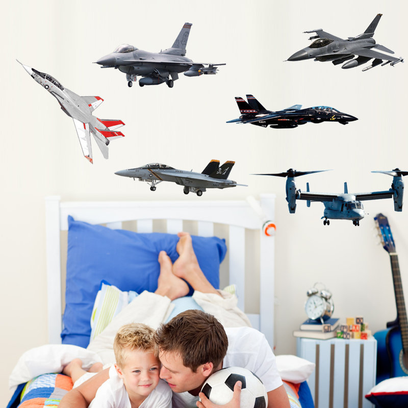 Military Aircraft Patriotic Non-Wall Damaging Wall Decal