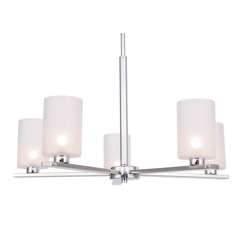 Lustre classique à 5 lumières avec abat-jour Vitya, Halogène