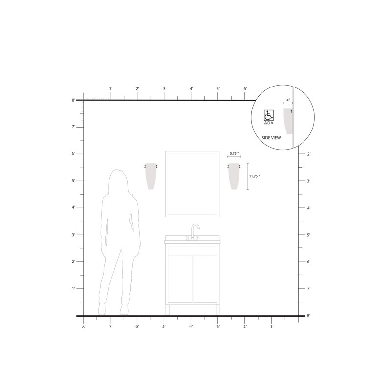 Aquala Flush Mounted Sconce, Ivory/Bronze