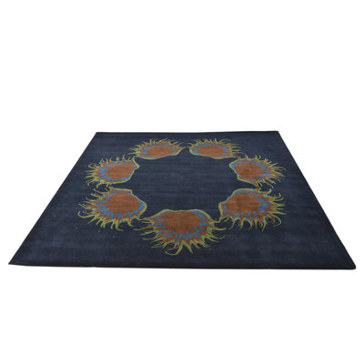 Tapis carré bleu marine Jaycee
