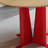 Solid wood dining table with red legs-592853151