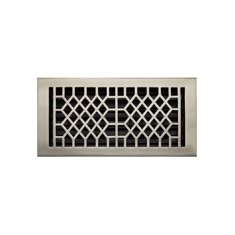 Metal Floor Register, 4" x 8", Black Nickel