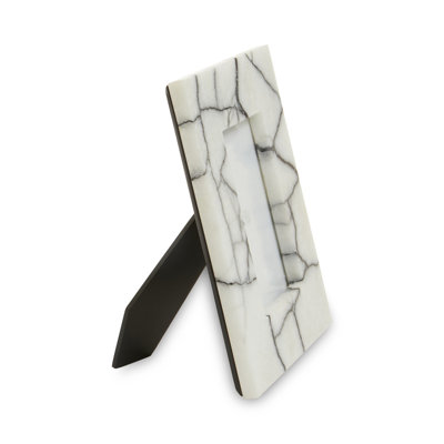Launcelot Marble Single Picture Frame in Black/White