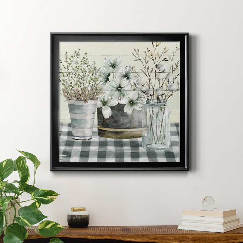 " Spring Gingham II ", 30.5" H x 30.5" W x 1.5" D, Black