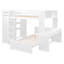 Lit mezzanine avec lit autonome, tablettes, bureau et garde-robe-395285081