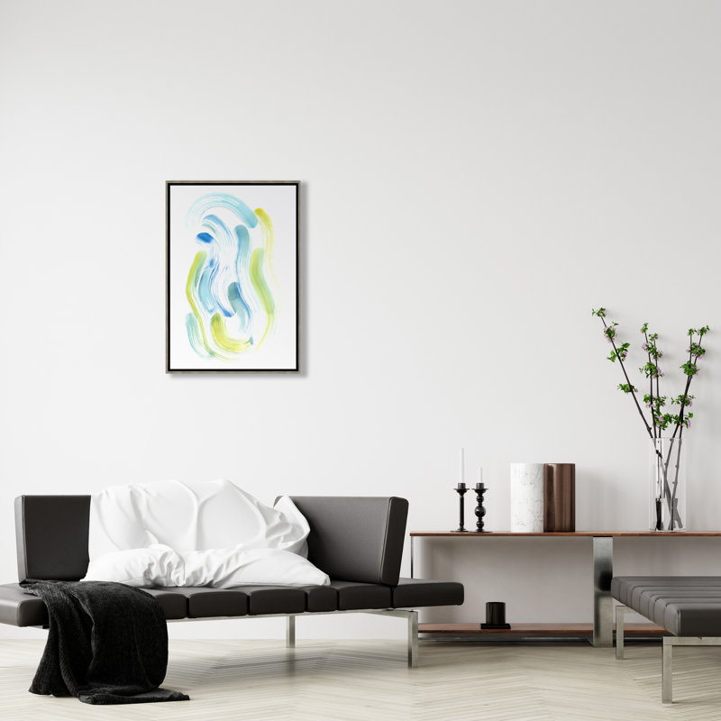 Wave Green IV Painting by Elena Carlie, 54.75" H x 37.75" W x 1.5" D, Image Brush Gel