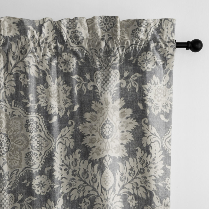 Indali 100% Cotton Floral Room Darkening Rod Pocket Curtain Panels, 50" W x 108" L