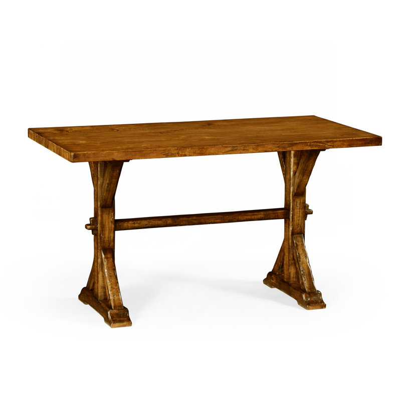 Casually Country Walnut Wood Dining Table, 54" L x 28" W, Country Farmhouse Walnut