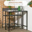 Ensemble de 3 tables de bar et chaises, ensemble de table de salle à manger industriel pour 2 personnes, table de cuisine à hauteur de comptoir avec tabourets de bar, ensemble de table de petit déjeuner pour 2 personnes pour petit espace, gris-615484584-615484587