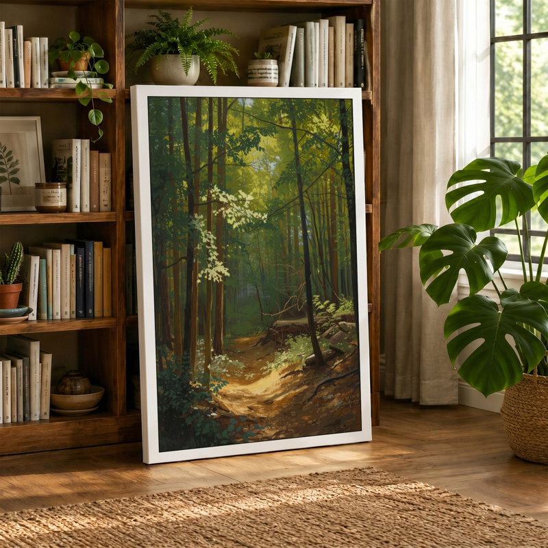 Quiet Northern Forest Scandinavian - Wrapped Canvas, 18x12 - 45.7 x 30.5 cm, Cream Border